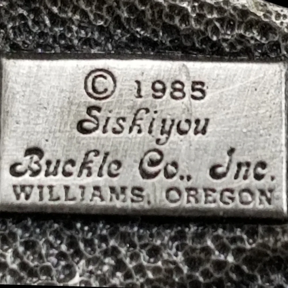Vintage 1985 Siskiyou Buckle Co Eagle Mountains Western Small Belt Buckle Pewter